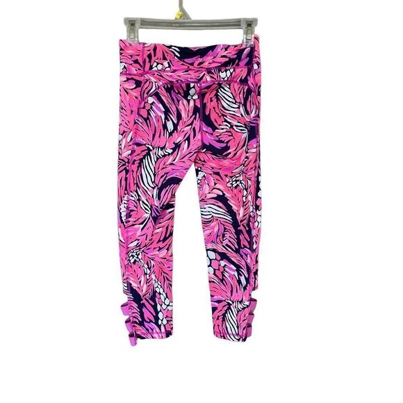 Lilly Pulitzer Womens Pink Tropical Print Luxletic Weekender Cropped Legging - Picture 9 of 10